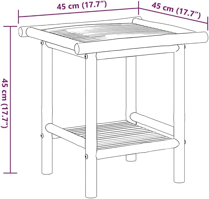 Natural Bamboo Fiber Square Coffee Table Eco-Friendly Modern Design - Image 2