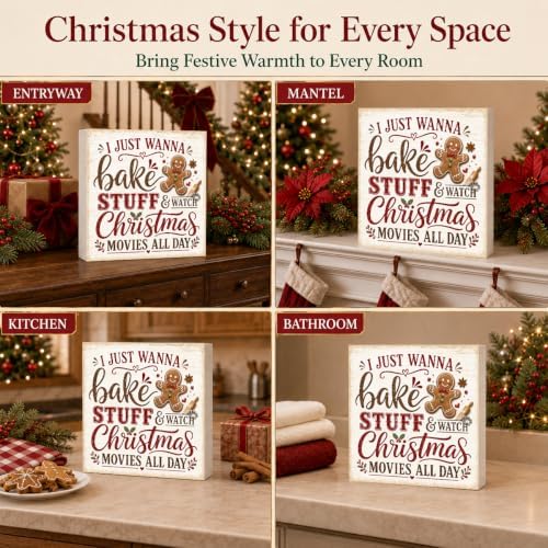 Christmas Decorations Gingerbread Wooden Box Sign - Image 6
