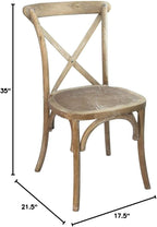 EMMA + OLIVER Natural with White Grain X-Back Chair - Image 2