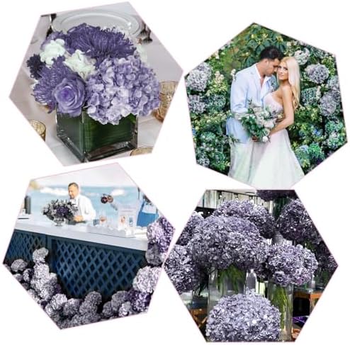 Coferset 3pcs Lifelike Real Touch Hydrangea Artificial Flowers,Lavender - Image 5