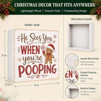 Christmas Bathroom Decor Gingerbread Wooden Box Sign - Image 4