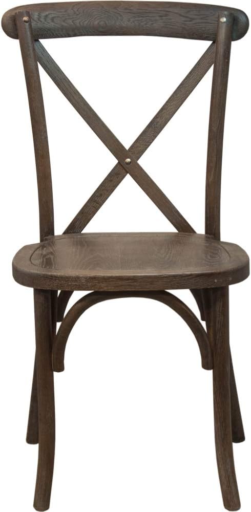 EMMA + OLIVER Gray Wash Dark Driftwood X-Back Chair - Image 5