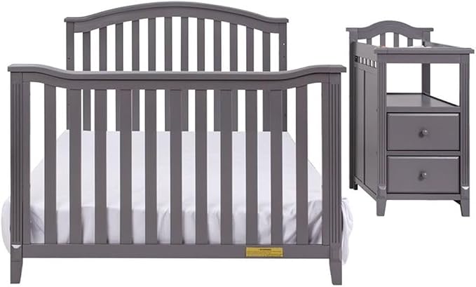 Pemberly Row 4-in-1 Convertible Crib and Changer, Sustainable Gray Pine Wood - Image 2