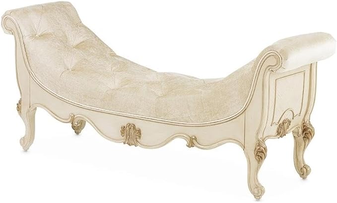 Michael Amini Platine de Royale Velvet Accent Bench by Michael+Amini