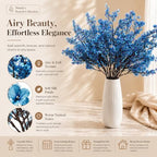 Mandy's 6 Bundles Artificial Royal Blue Baby’s Breath Flowers - Image 2