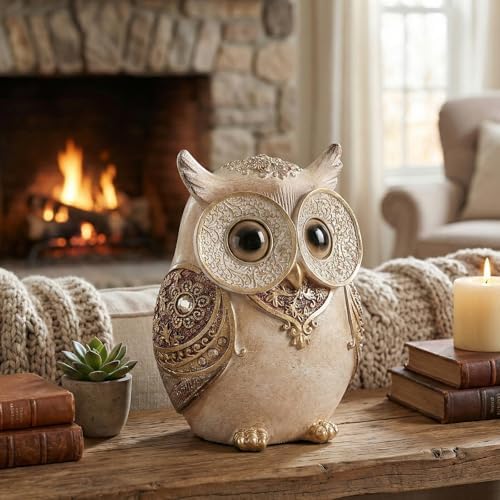 Smadeer Owl Statue Home Decor Cute Boho Owl Figurine Gift for Bird Lovers - Image 5