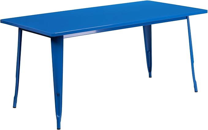 Flash Furniture Charis Commercial Grade 31.5" x 63" Rectangular Blue Metal - Image 5