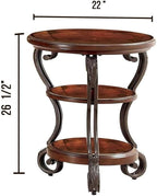 Traditional Style Brown Cherry 1pc Sofa Table Open Bottom Shelf Ornate Design - Image 8