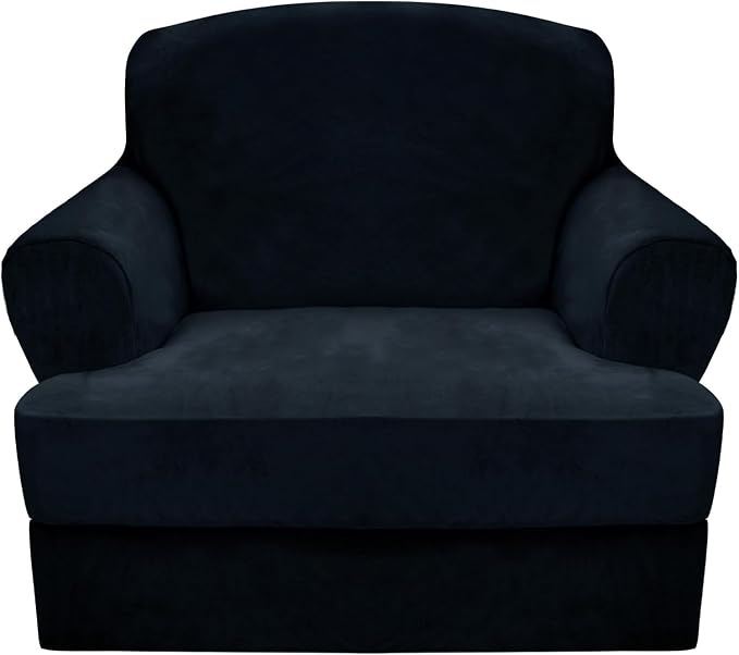 CUCRAF T Cushion Sofa Cover 2 Piece Armchair Slipcovers, Soft Thick Velvet by CUCRAF