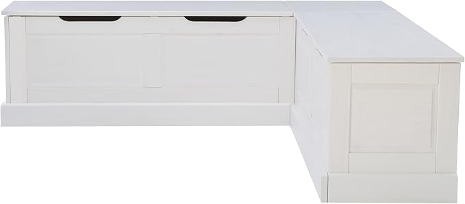 Linon Harris White Solid Pine Backless Nook - Image 22