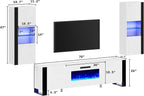 AMERLIFE 3 Piece Modern Wall Unit Entertainment Center Set, High Gloss 70" - Image 5
