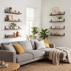 Fixwal Floating Wall Shelves, Set of 8, Width 4.75 Inches, Dark Carbonized - Image 2