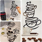 4eN But First Coffee Wall Sign – Modern MDF Wooden Wall Decor for Kitchen & Coffee Bar – Stylish Cafe & Coffee Corner Decoration-11 Pieces - Image 5