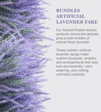 24 Bundles Artificial Lavender Fake Flowers Faux Plastic Plants Purple Flowers for Home Wedding Kitchen Garden Patio Window Box Office Indoor Outdoor Decor,Centerpieces for Tables(Gray Purple) - Image 4