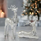 DN DECONATION Christmas Reindeer Figurines, Winter Deer Small Statues Decor - Image 2