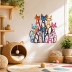 Wesiti Cat Wall Art Decor Iron Wall Sculptures Decor, 10.6 x 11.4 Inches - Image 6