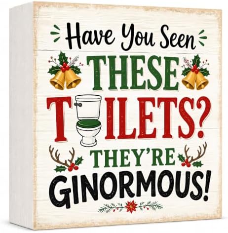 Christmas Bathroom Decor Funny Christmas Vacation Wood Box Sign by GUDIO