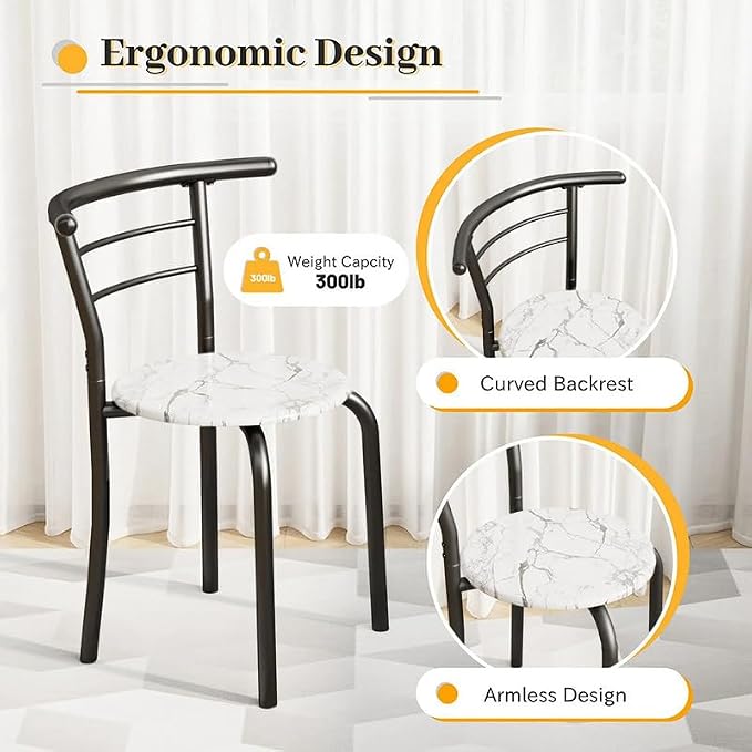 Shahoo 3-Piece Wooden Dining Table Set, Kitchen Breakfast Nook Sets - Image 6