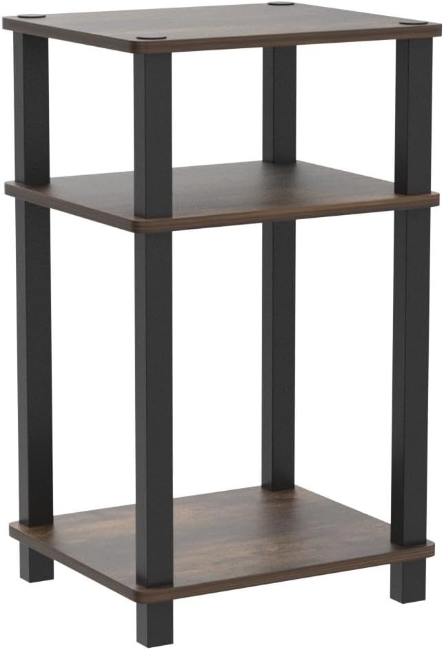 Furinno JUST Side Table Set of 2, 3-Tier Open Shelf End Table, Toolless - Image 4