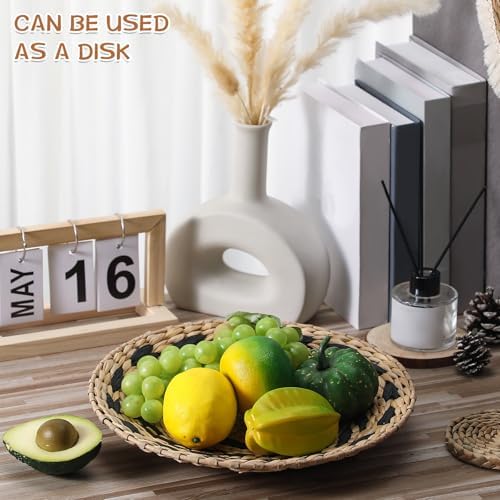 CroBlissful 7 Pcs Boho Wall Baskets Woven Seagrass Round, Classic - Image 4