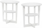 Furinno JAYA Side Table Set of 2, 2-Tier Round Modern End Table - Image 4