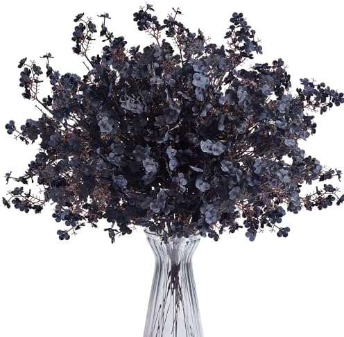 SITUMEIZI 6Pcs Black Artificial Baby's Breath Flowers 19.3 Inch Silk Gypsophila Bundles Real Touch Fake Flowers for Wedding, Home Decor, Fall Centerpieces DIY Floral Arrangement by SITUMEIZI
