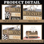 4 Pcs Winter Table Decorations Snowflaketiered Tray Decor - Image 6