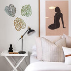 Palm Leaves Wood Wall Decor , 3Pcs Tropical Wall Art Jungle Decor, Wooden Natural Leaves Plant Wall Decor, Vintage Tropical Plant Plaque for Home Living Room Kitchen Bedroom Bathroom & Garden, Yellow&Blue&Green - Image 4