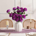 Nubry Artificial Silk Roses, 10Pcs Lifelike Fake Rose Bouquet, Purple Faux Flowers for Home Office Decor, Table Centerpiece, Wedding, Birthday Gift & Anniversary - Image 5