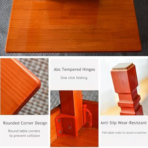 Korean Style Folding Solid Wood Low Table, Rectangle Meditation & Tea Table - Image 5