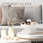 Deobath Large Resin Pedestal Decorative Bowl - Modern Handicraft Bowls for Home Decor - Fruit Bowl for Kitchen Counter - Key Bowl for Entryway Table,Off White Cream - Image 6