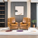 HULALA HOME Genuine Leather Manual Recliner Chairs Set of 2 - Image 6
