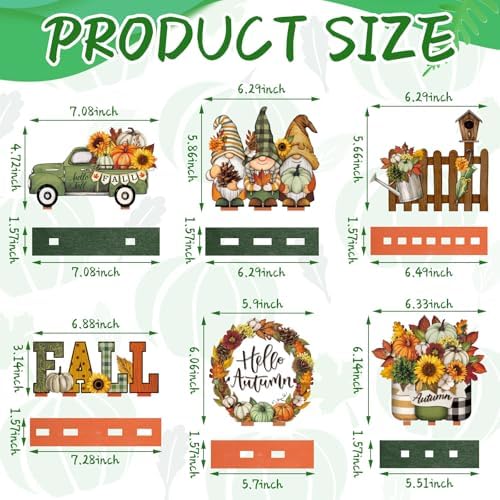 Wenqik 6 Pcs Fall Wooden Table Decorations for Home, Gnome and Truck - Image 3