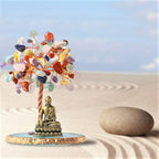 Buddha Statue with Healing Crystal Tree, Tree of Life for Positive Energy. Home Decor Yoga Meditation.7 Chakra.(C) - Image 5