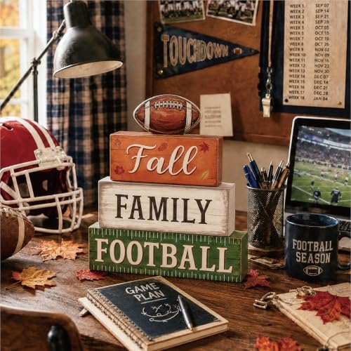 4 Pcs Football Decor, Wooden Autumn Fall Decorations for Home - Image 7