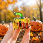 6 Pcs Mini Blown Glass Pumpkin Figurines Thanksgiving Fall Halloween Decor - Image 6