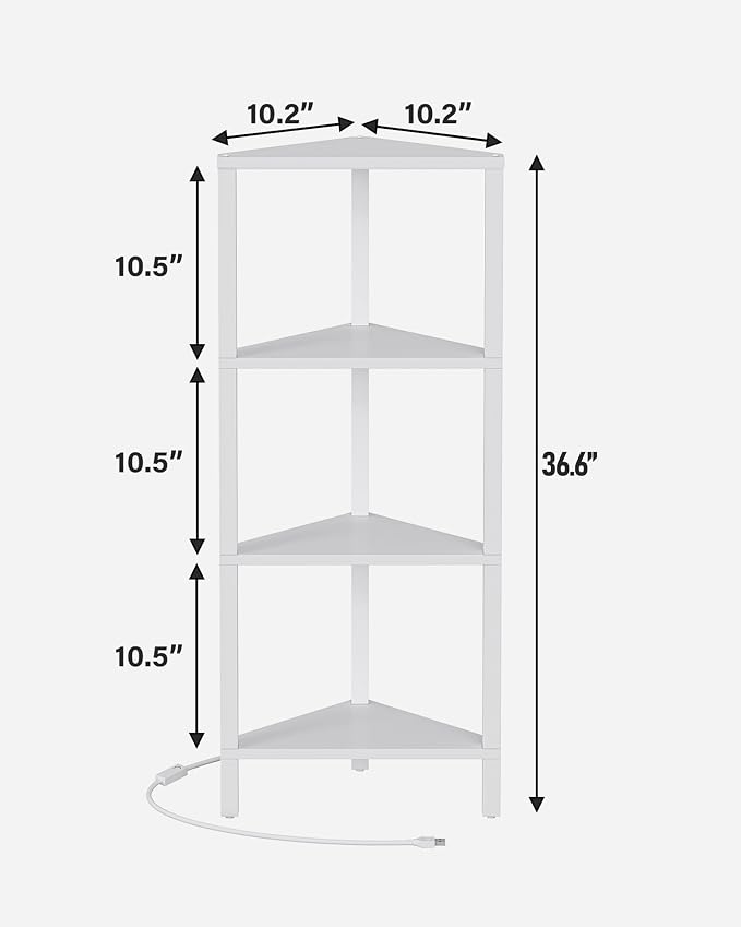 TUTOTAK Corner Shelf, 4-Tier Corner Bookshelf - Image 2