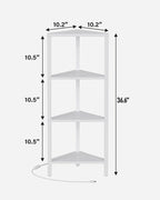 TUTOTAK Corner Shelf, 4-Tier Corner Bookshelf - Image 2
