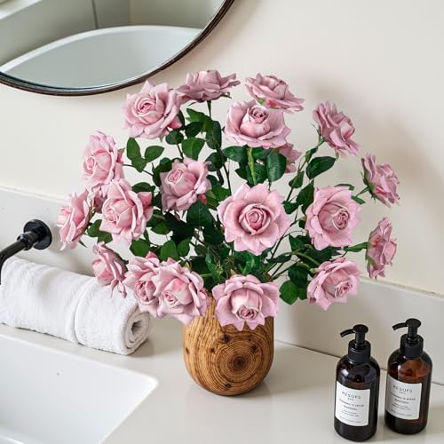 Artificial Flowers Artificial Roses Fake Roses 23.2In 20PCS Long Stem Artificial Flowers for Tall Vase Silk Rose Suitable for Indoor Wedding Party Decor Valentine's Day DIY Bouquet Spring,Pink - Image 6