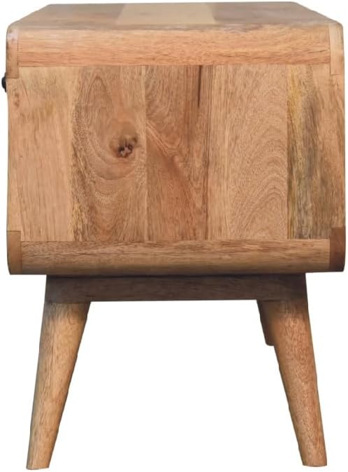 Reverse Curve Oak ish Media Unit - Image 8