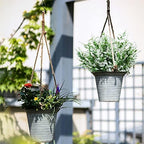XLFAQXM 8 Pack Artificial Plants Flowers Grass Shrubs No Fade Faux Plastic Flowers Outdoor for Vases Farmhouse Garden Porch Patio Office Indoor Wedding Decoration Greenery Fake Plants (5#White) - Image 5