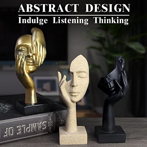 3 Pcs Thinker Statue,Modern Home Sculptures,Collectible Figurines - Image 2
