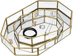 Hipiwe Gold Perfume Tray - Glass Mirrored Makeup Tray, Large 12.4"x 8.2" - Image 6