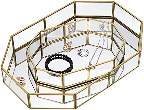 Hipiwe Gold Perfume Tray - Glass Mirrored Makeup Tray, Large 12.4"x 8.2" - Image 6