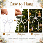 DIYDEC 18PCS Large Christmas Pearl Bow Ornament 7in Tree Topper Decor - Image 3