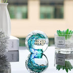 Qianwei Ocean Waves Hand Blown Glass Decor Crystal Ball Sea Figurines Gifts - Image 3