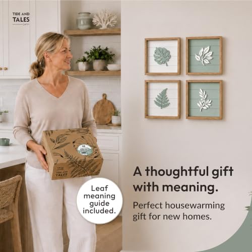 Tide and Tales 3D Sage Green Wall Art, Set of 4, Housewarming Gifts - Image 6