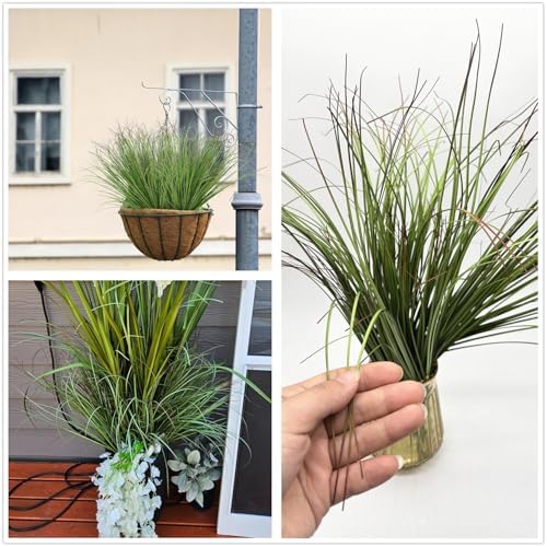 Artificial Plants, Fake Wheat Grass Tall Shrubs Bundles, Faux Greenery Plastic Plant Indoor Outdoor Decoration Home Garden Christmas Party Table Centerpieces Vase DIY Decor - Tail End Red Leaves 8 Pcs - Image 4
