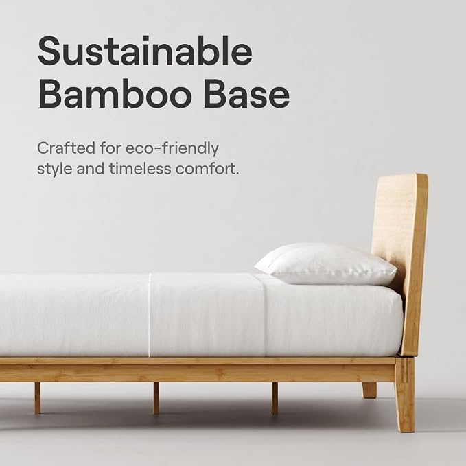 Nectar Bamboo Platform Bed Frame & Headboard - Image 4