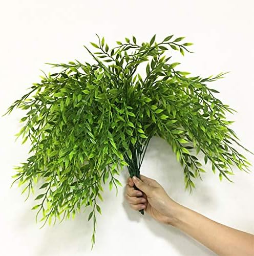 CATTREE Artificial Weeping Willow, Plastic Plants Greenery Leaves Fake Hanging Vine Faux Ivy Garland UV Resistant for Indoor Outdoor Garden Baskets Wedding Party Table Decor Decoration 4 Pack - Image 4